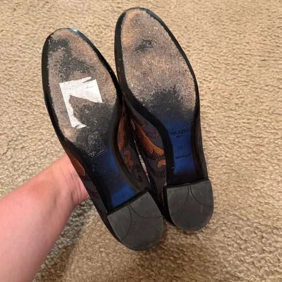 Prada Printed Brocade Ballerina Flats Size 39.5